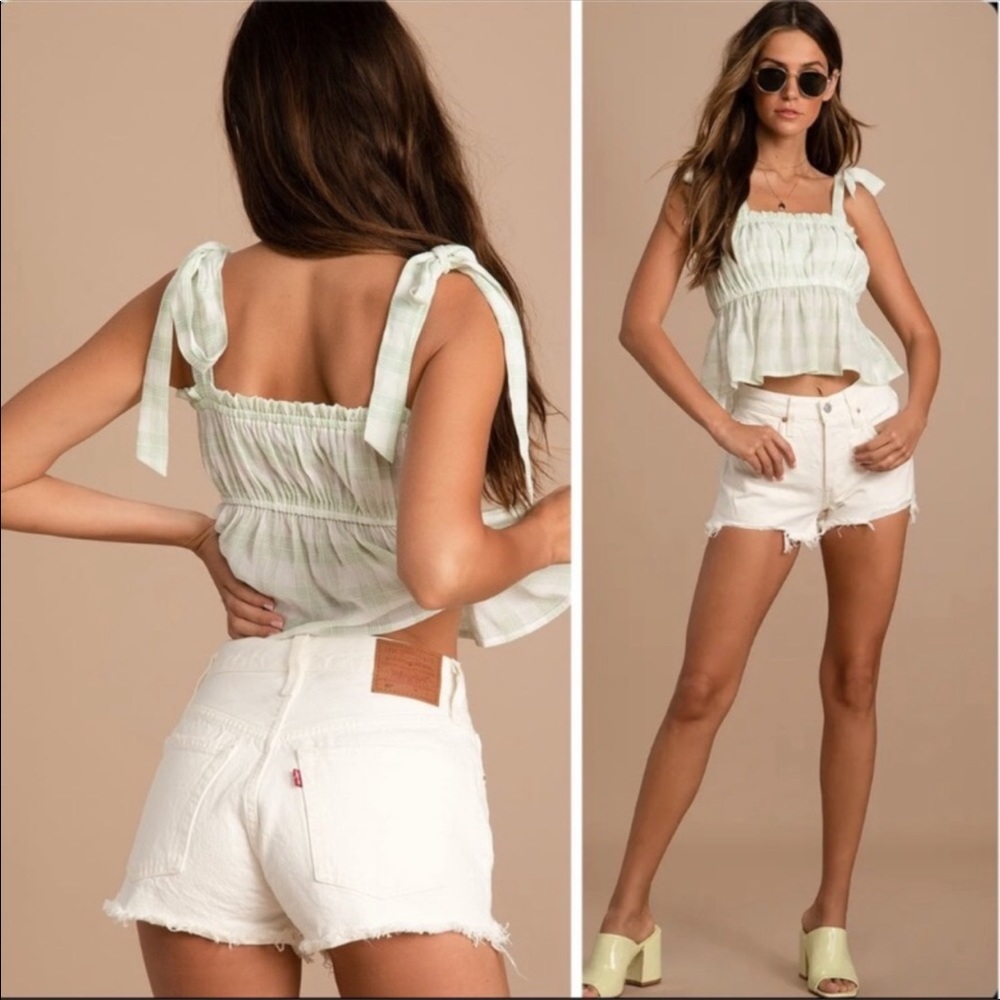 NWT Levi's 501 High rise Denim Cutoff Shorts Keep it Clean White